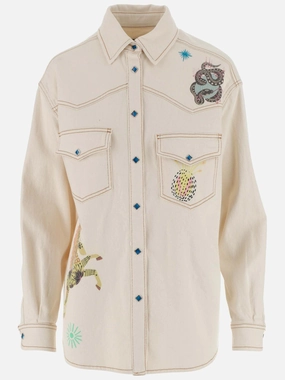 Etro Graphic Printed Long-Sleeved Denim Shirt