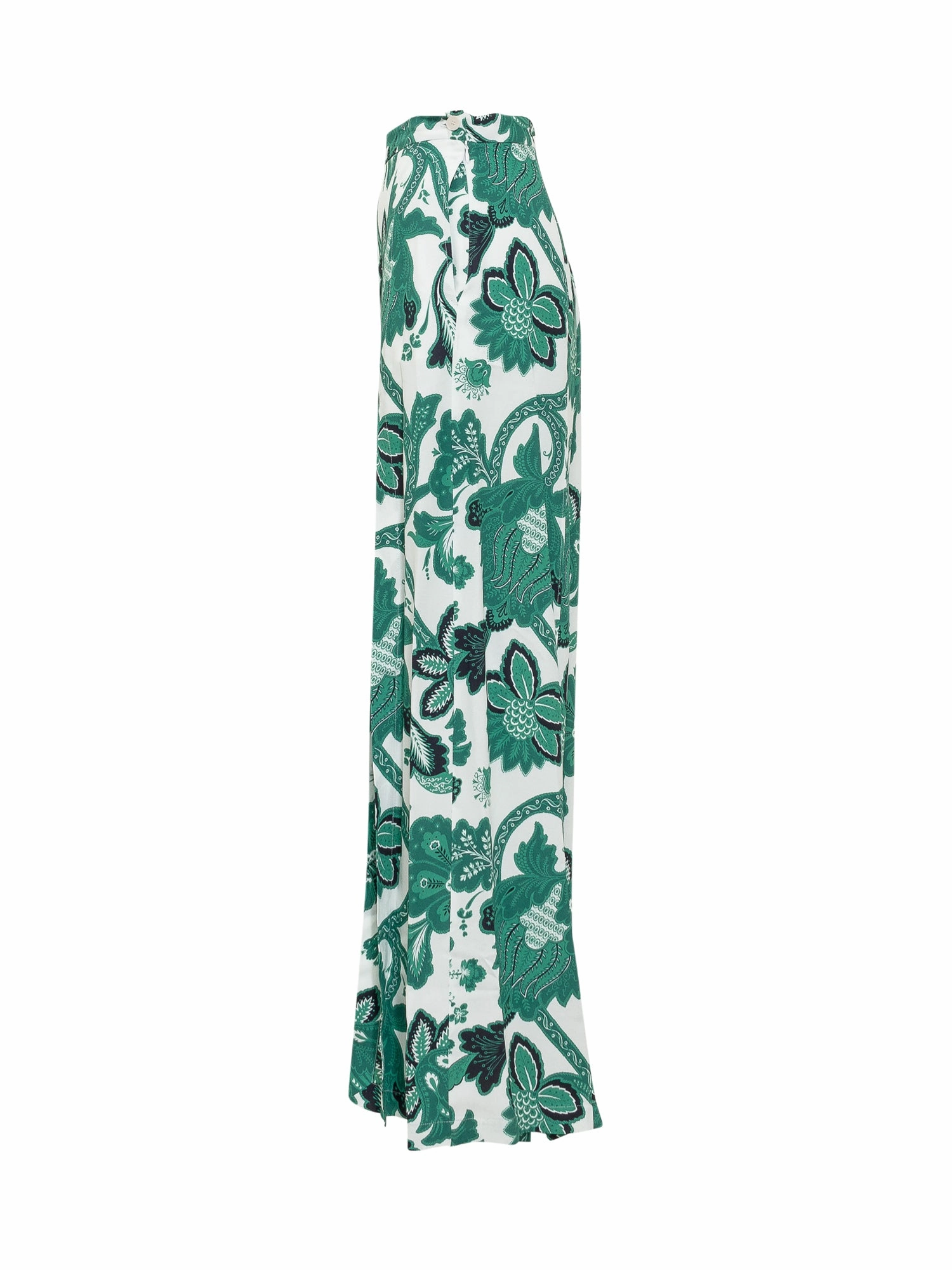 Etro Printed Front Slit Wide Leg Trousers
