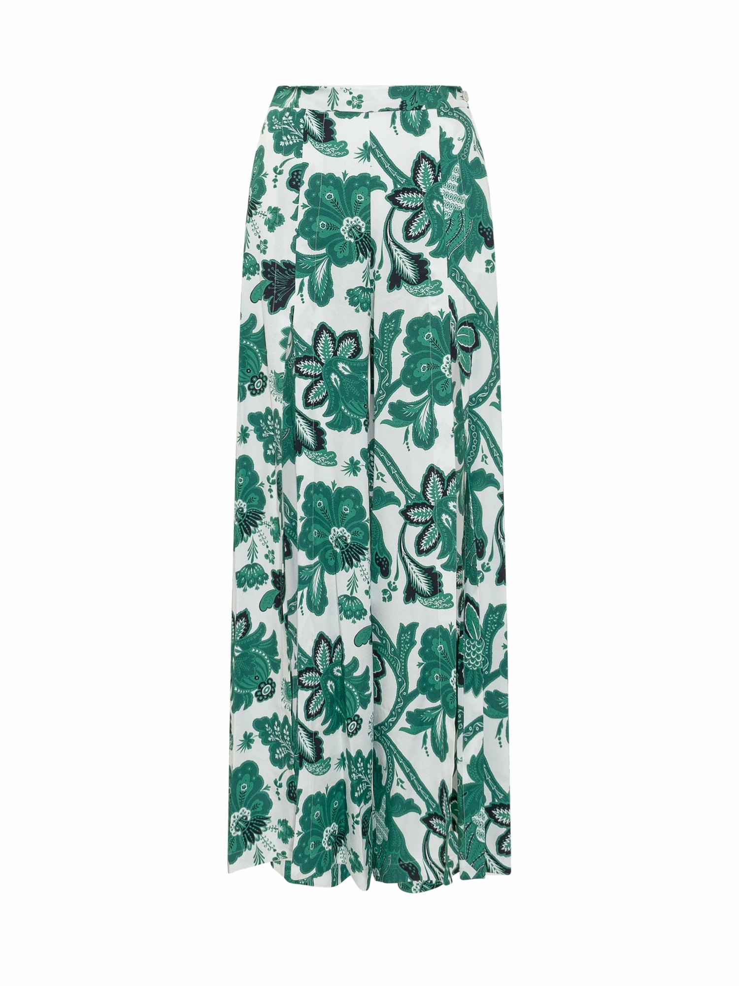 Etro Printed Front Slit Wide Leg Trousers