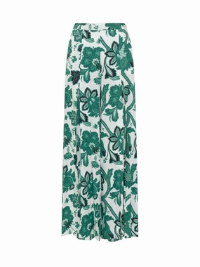 Etro Printed Front Slit Wide Leg Trousers