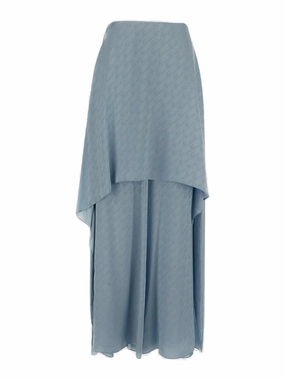 Fendi Draped Wide Leg Satin Trousers