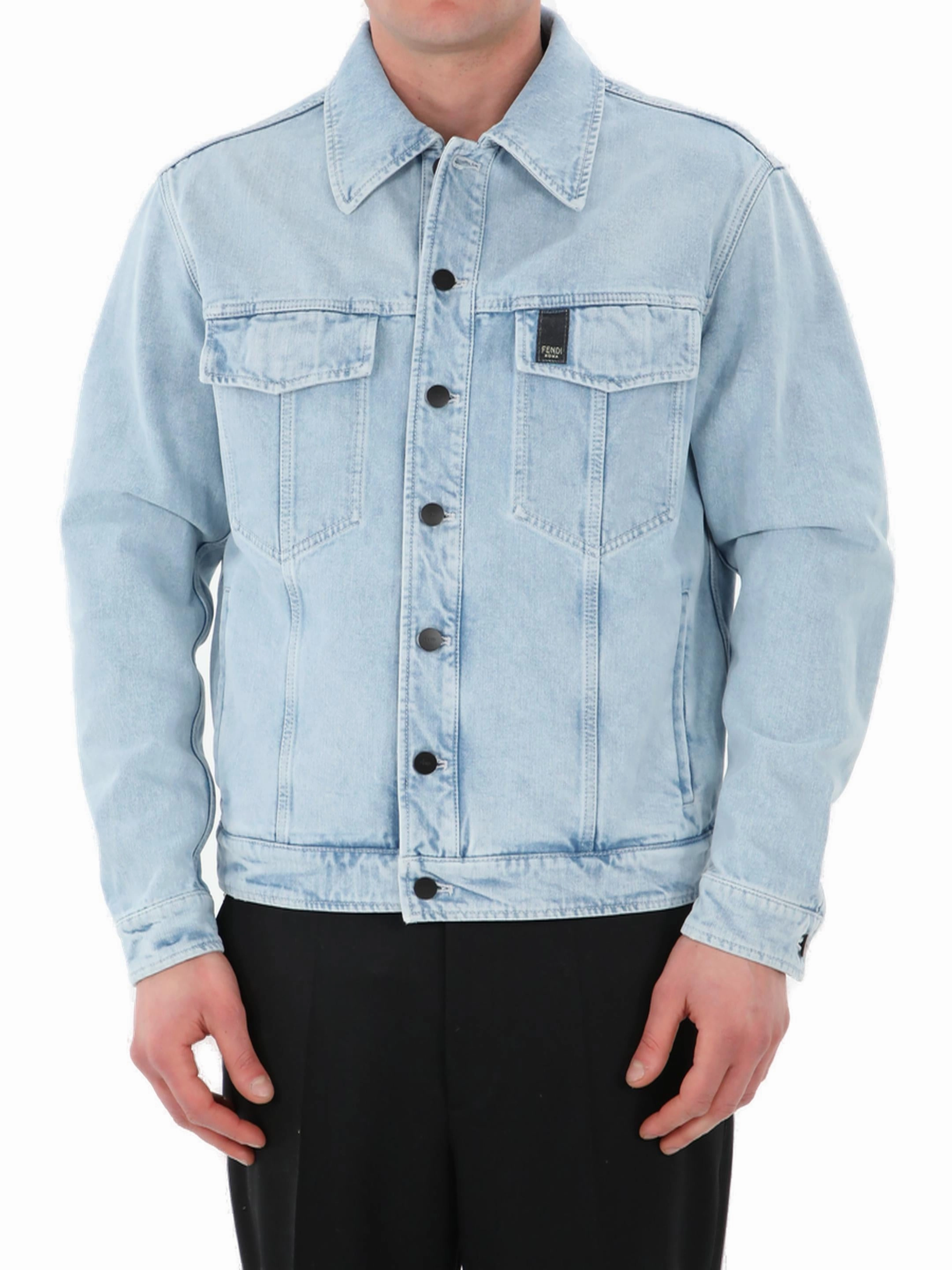 Fendi Logo Patch Denim Jacket