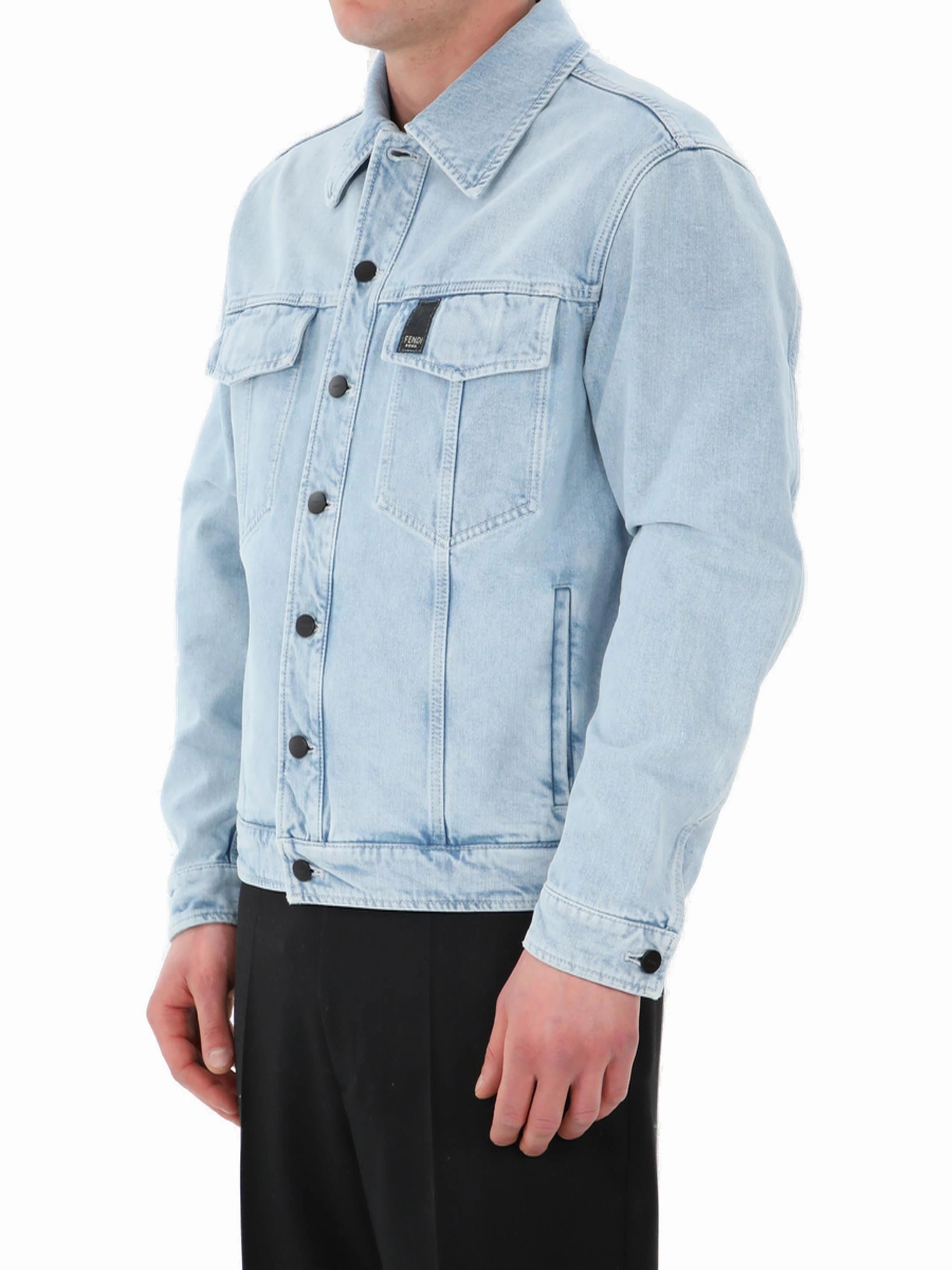 Fendi Logo Patch Denim Jacket