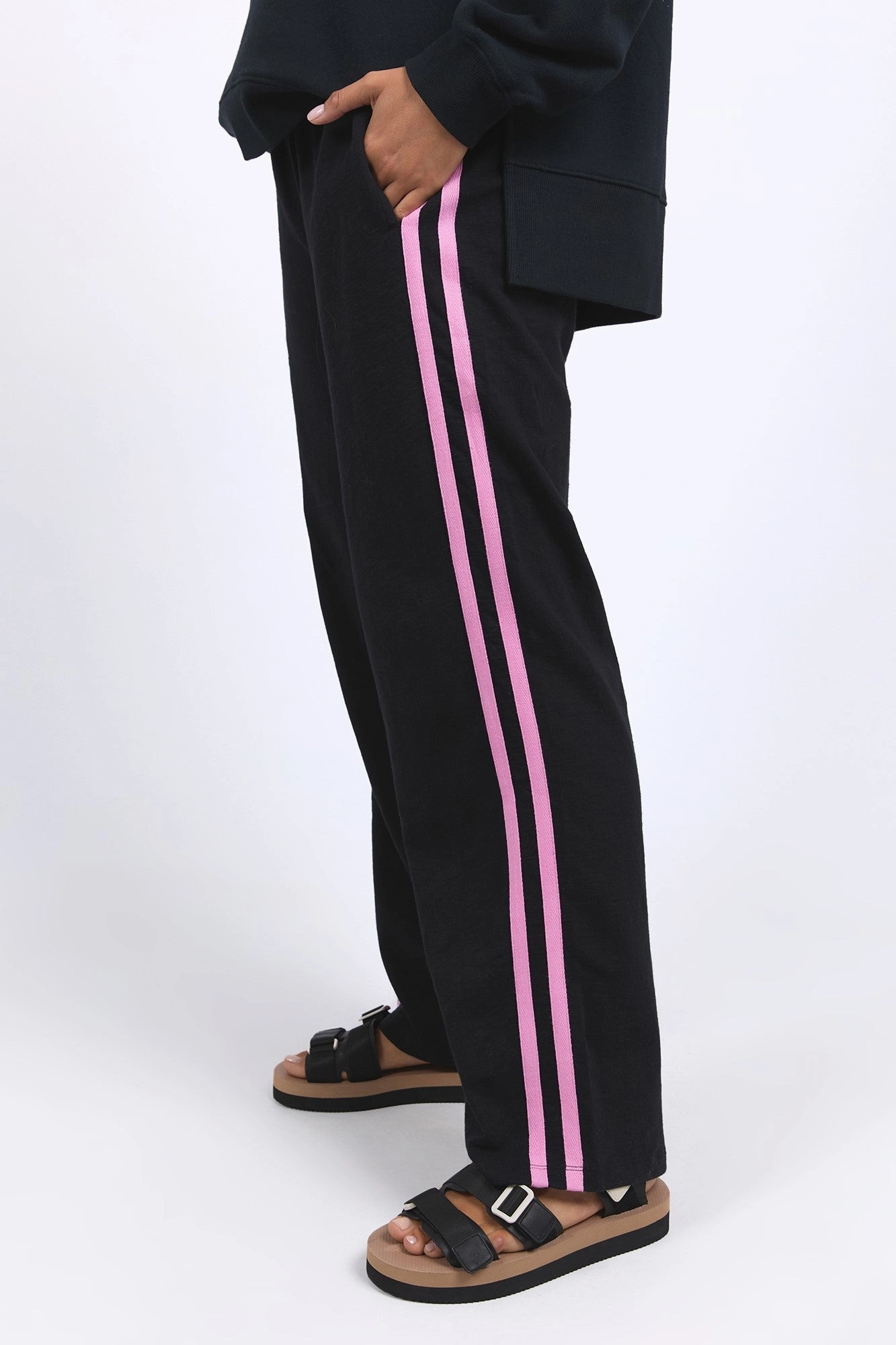 Foxwood Power Pant Black W/ Neon Pink