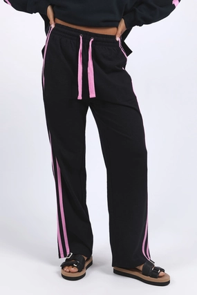 Foxwood Power Pant Black W/ Neon Pink