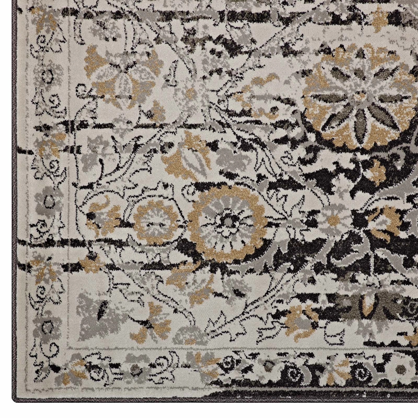 Ganesa Distressed Diamond Floral
Lattice Area Rug by Modway