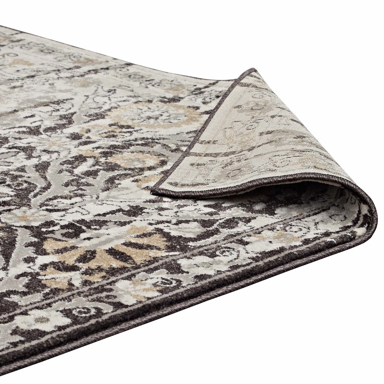 Ganesa Distressed Diamond Floral
Lattice Area Rug by Modway