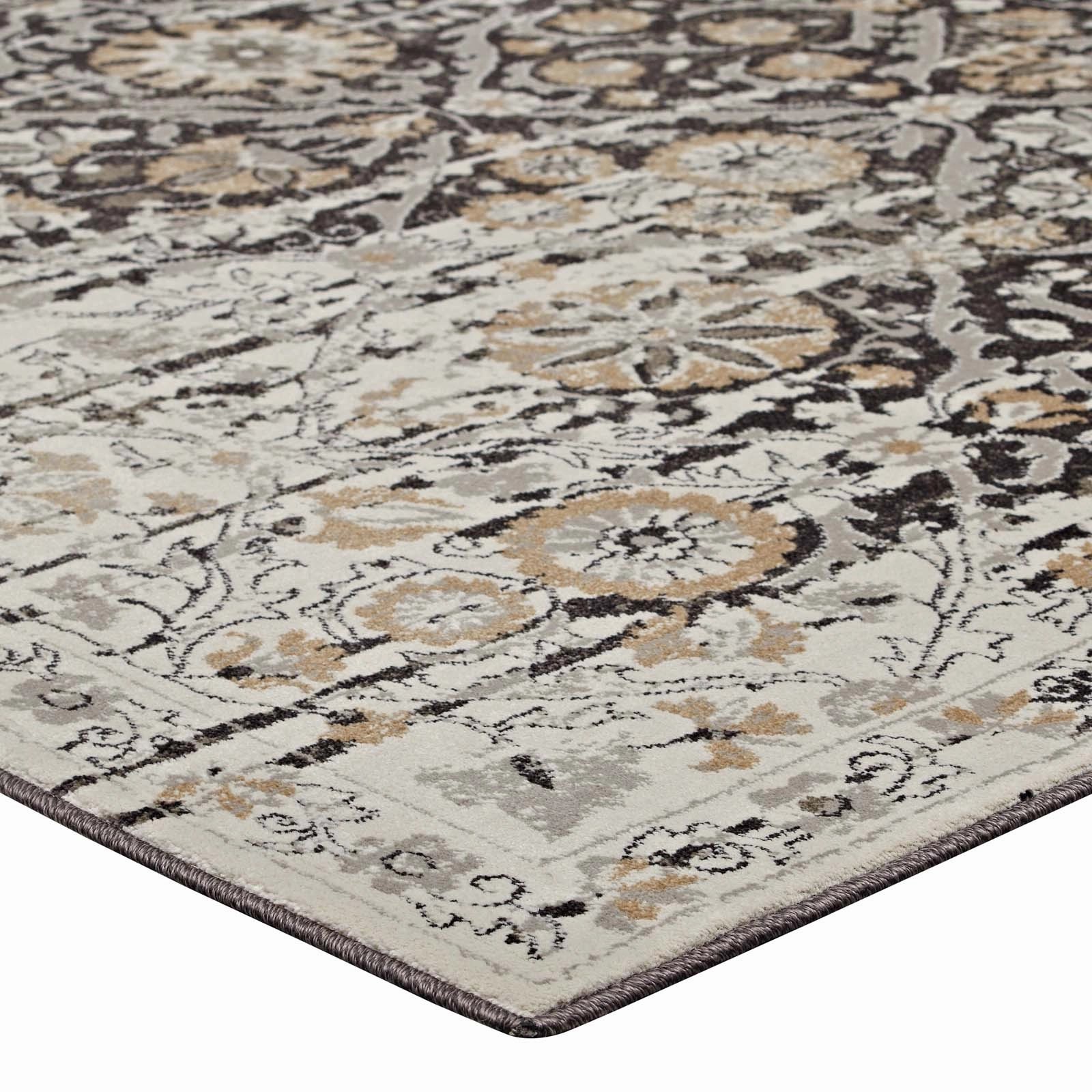 Ganesa Distressed Diamond Floral
Lattice Area Rug by Modway