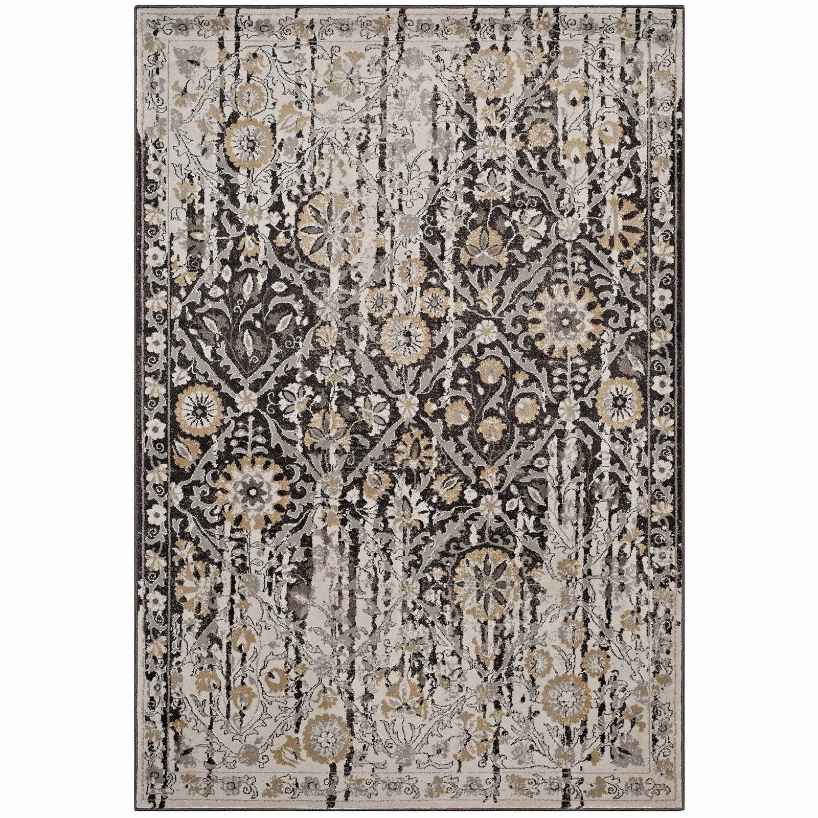 Ganesa Distressed Diamond Floral
Lattice Area Rug by Modway