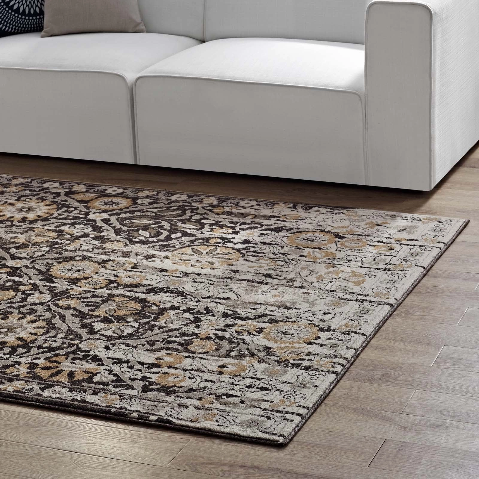 Ganesa Distressed Diamond Floral
Lattice Area Rug by Modway
