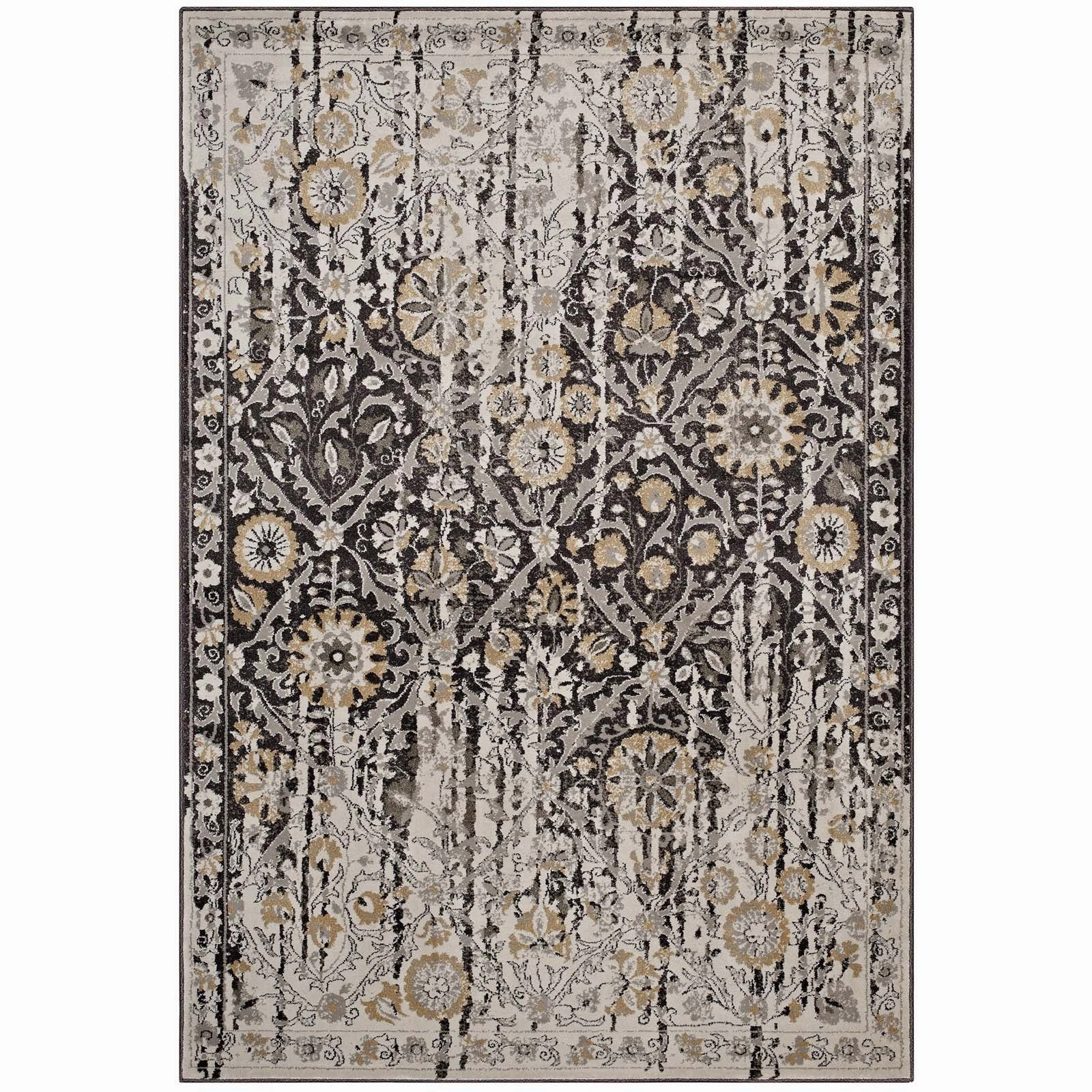 Ganesa Distressed Diamond Floral
Lattice Area Rug by Modway