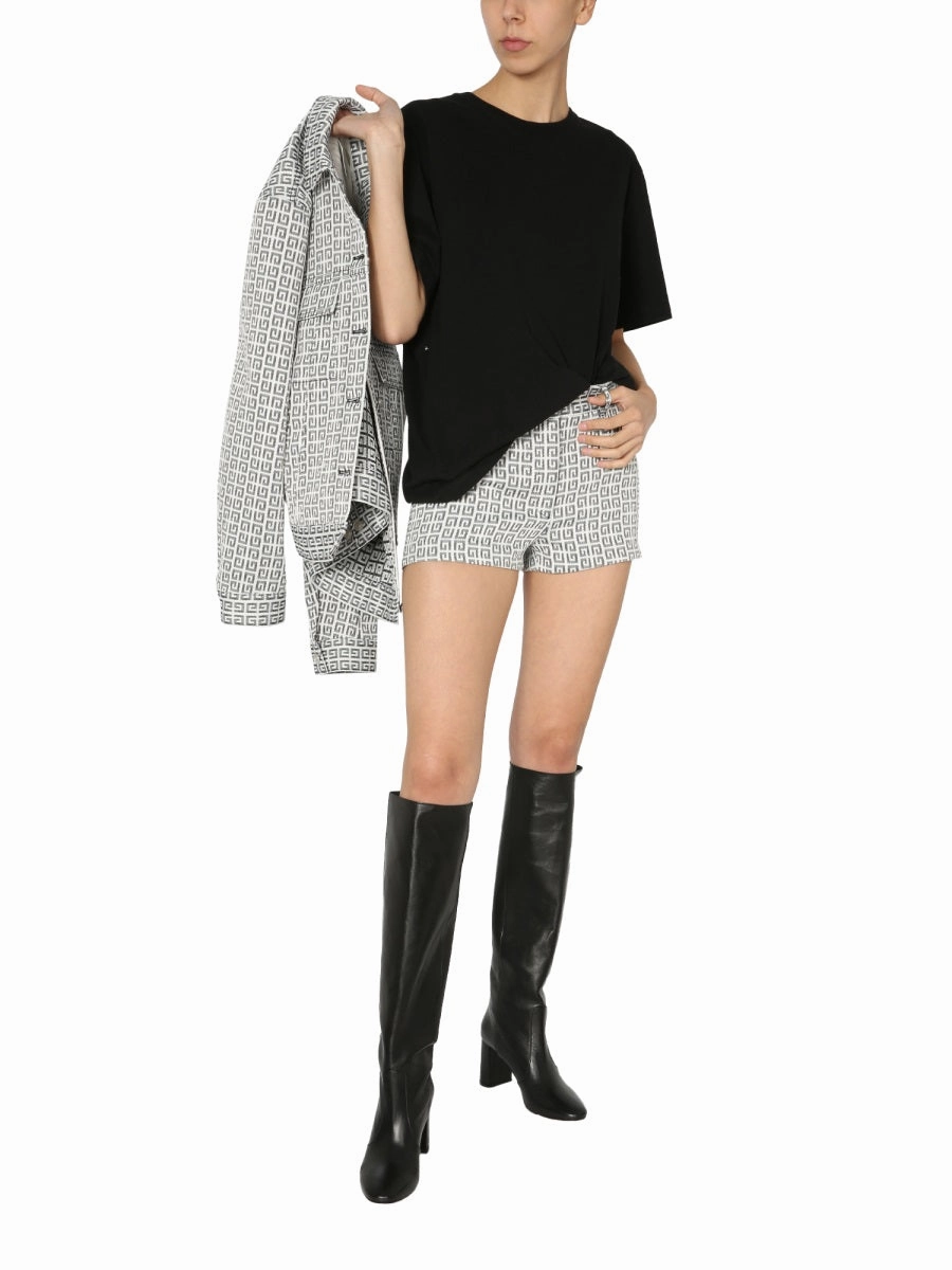 Givenchy 4G Jacquard Denim Shorts