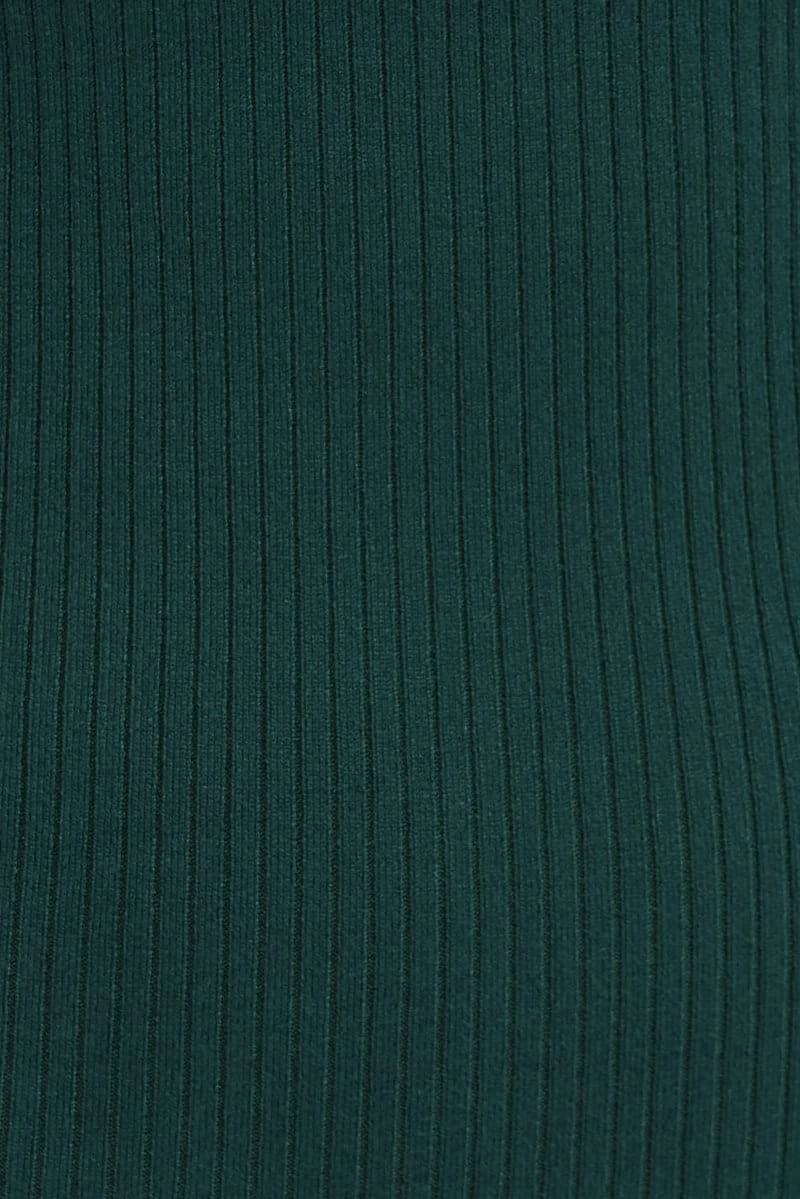 Green Knit Dress Long Sleeve Midi