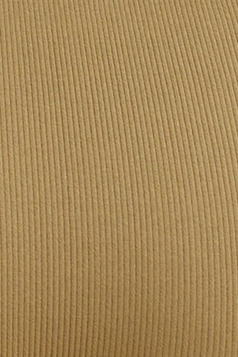 Green Nico Seamless Rib Straight Neck Crop Top