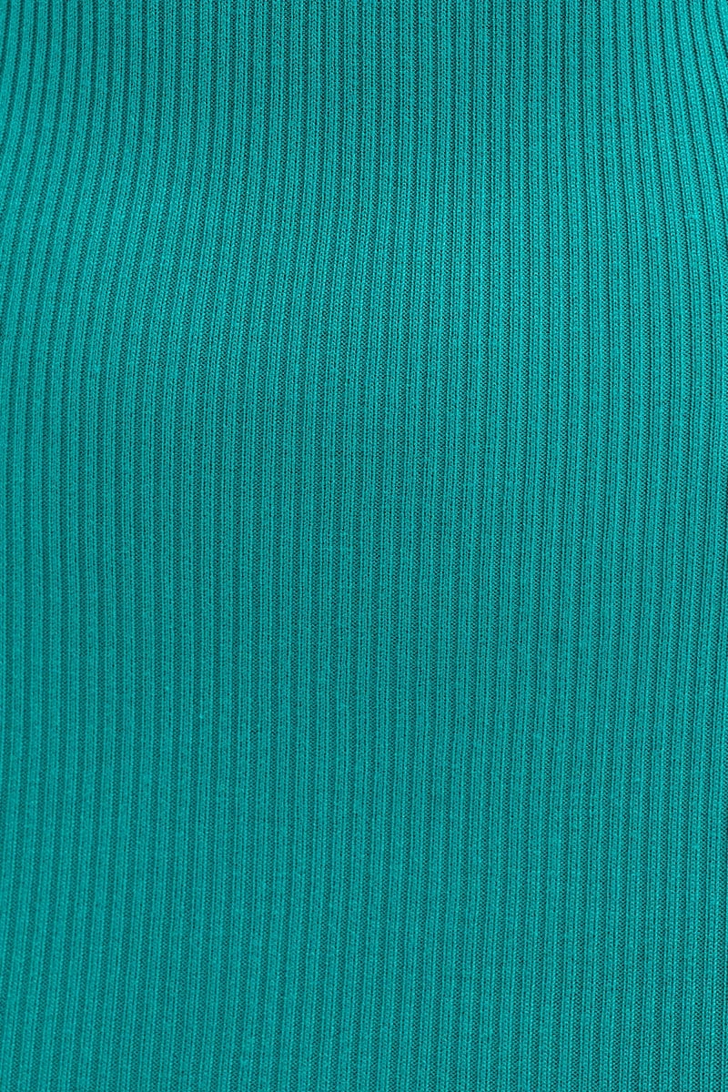 Green Racer Knit Midi Dress
