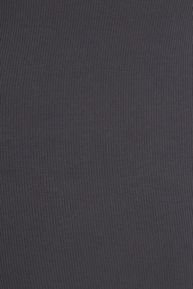 Grey Dress Long Sleeve Cut Out Details Bodycon Rib