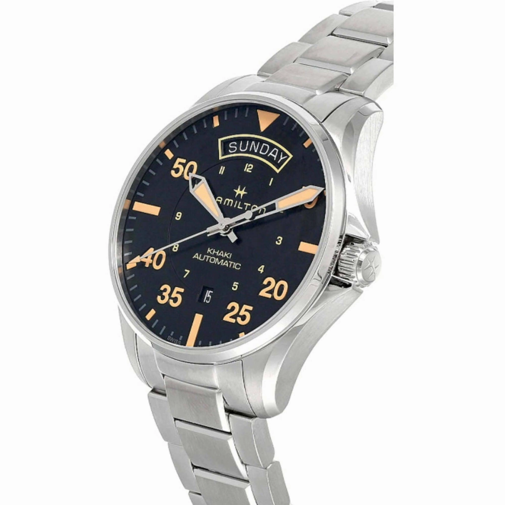 Hamilton Men's Watch - Khaki Aviation Automatic Black Dial Bracelet | H64645131