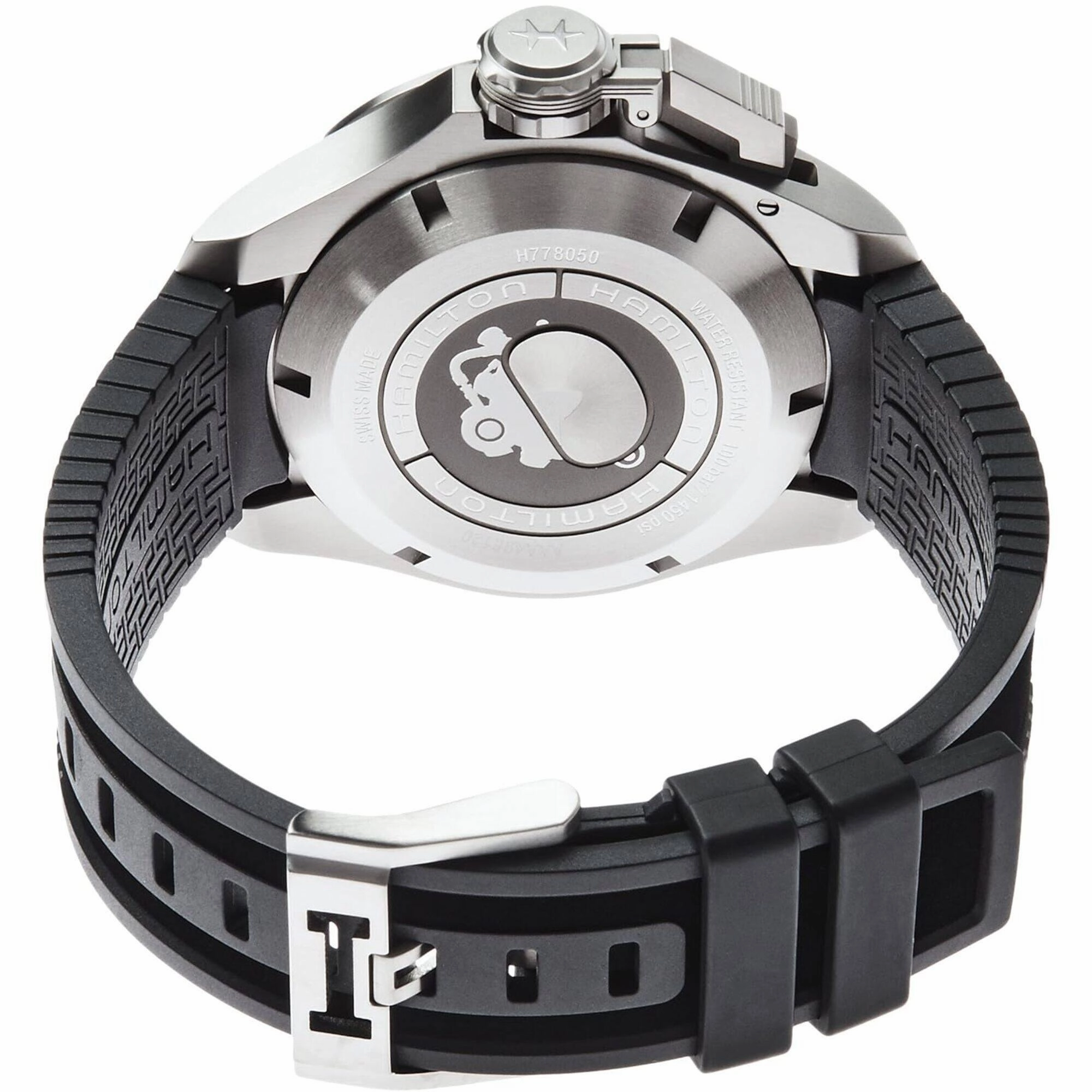 Hamilton Men's Watch - Khaki Navy Frogman Automatic Black Rubber Strap | H77805335