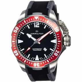 Hamilton Men's Watch - Khaki Navy Frogman Automatic Black Rubber Strap | H77805335