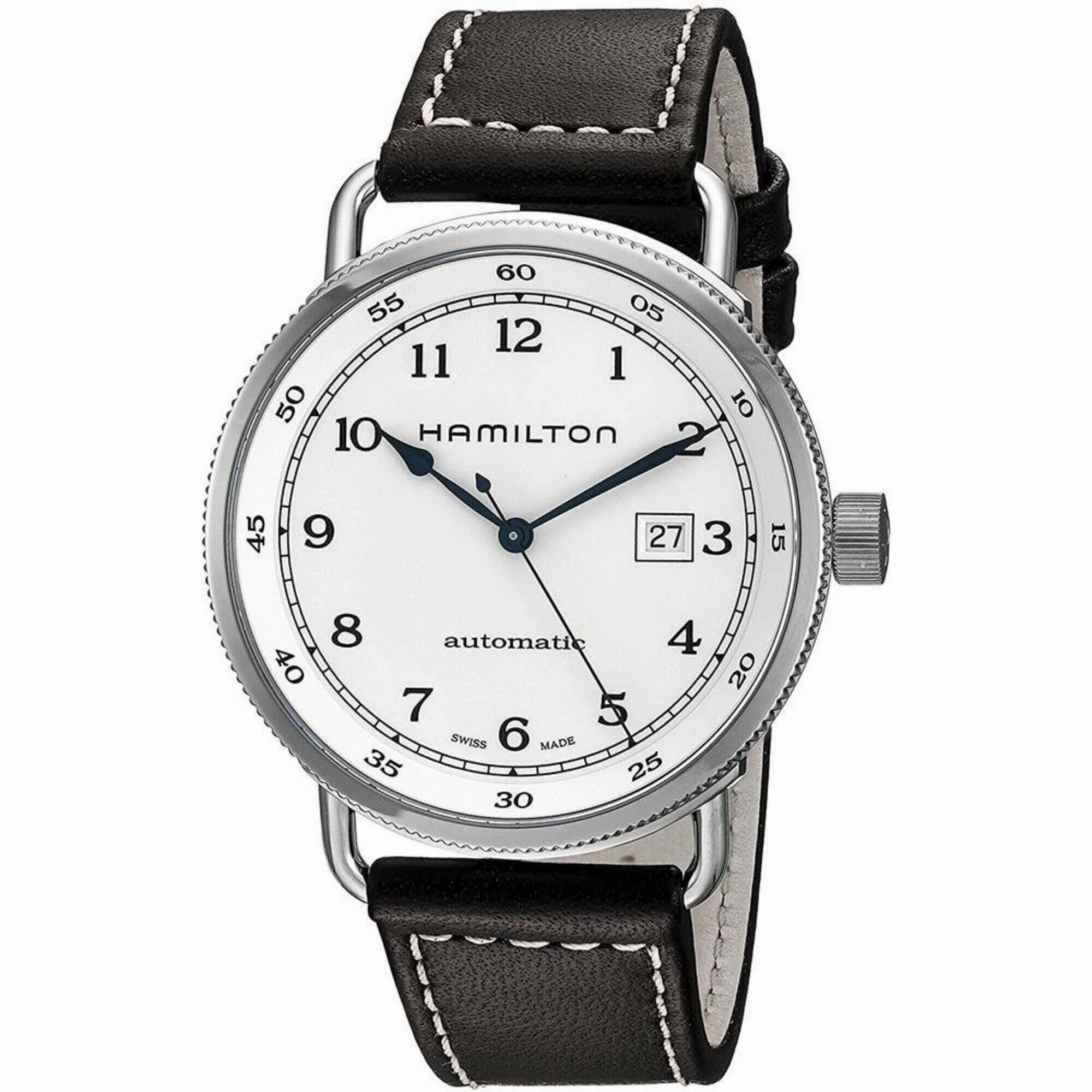 Hamilton Men's Watch - Khaki Navy Pioneer Automatic Brown Leather Strap | H77715553