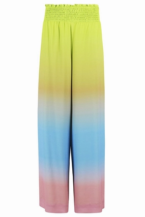 High-Waisted Gradient Print Pants With Elasticized Waistband
