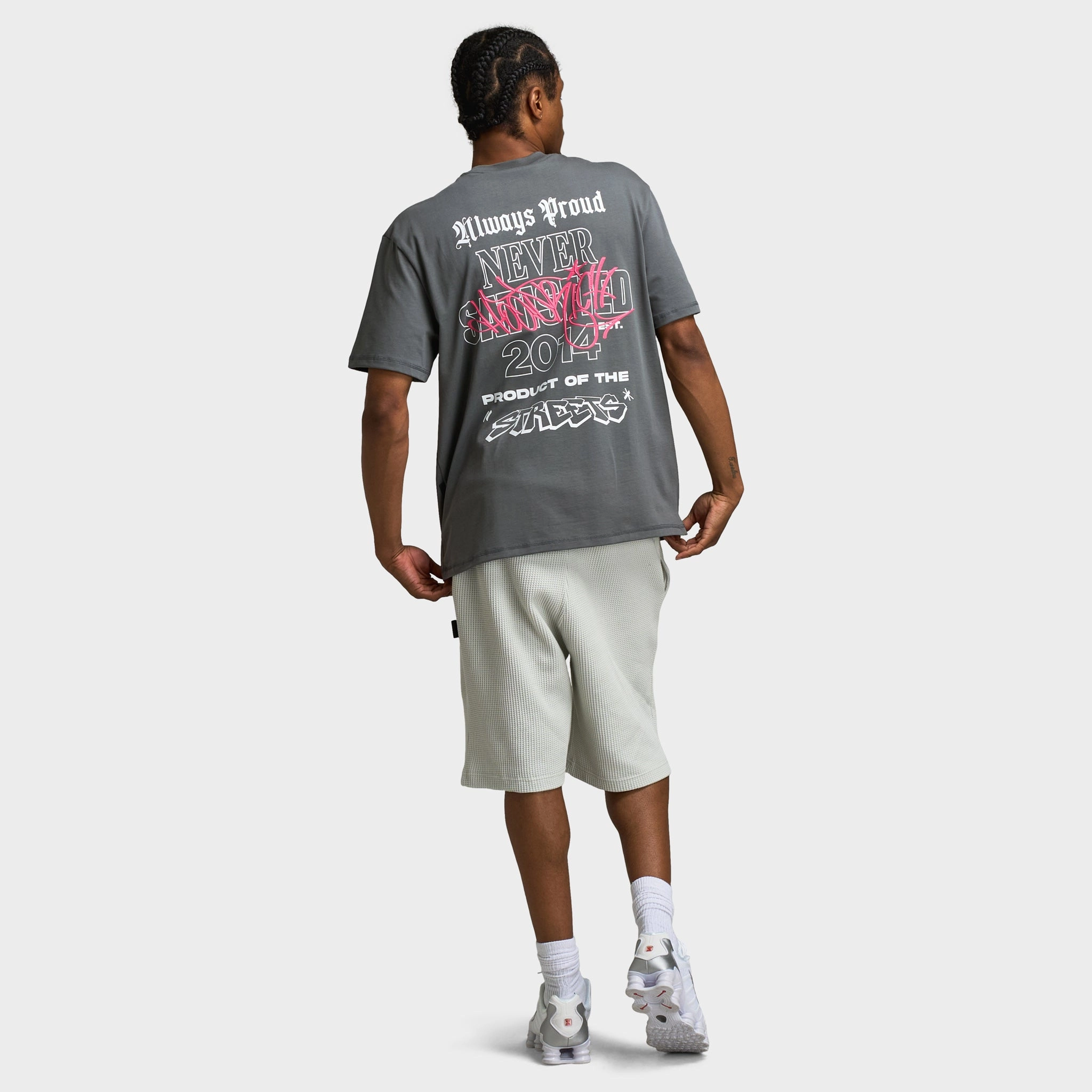Hoodrich Stamp Tag Oversized Graphic T-Shirt Lava Smoke / White - Hot Pink