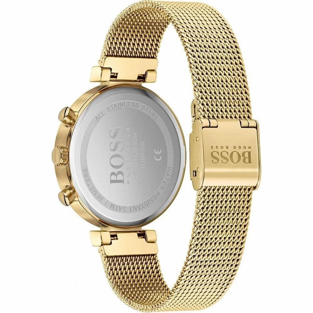 Hugo Boss Flawless Analogue Silver Dial Gold tone Women's Mesh Watch 1502552