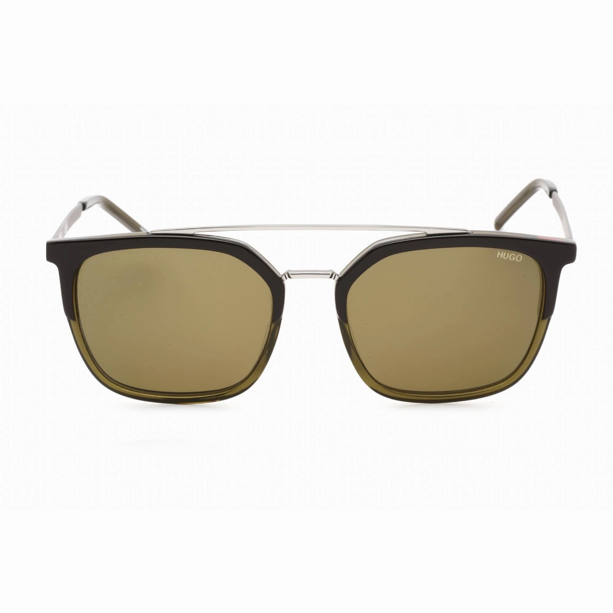 Hugo Men's Sunglasses - Brown Khaki Pilot Full Rim Plastic Frame | HG 1124/S 0IFI QT