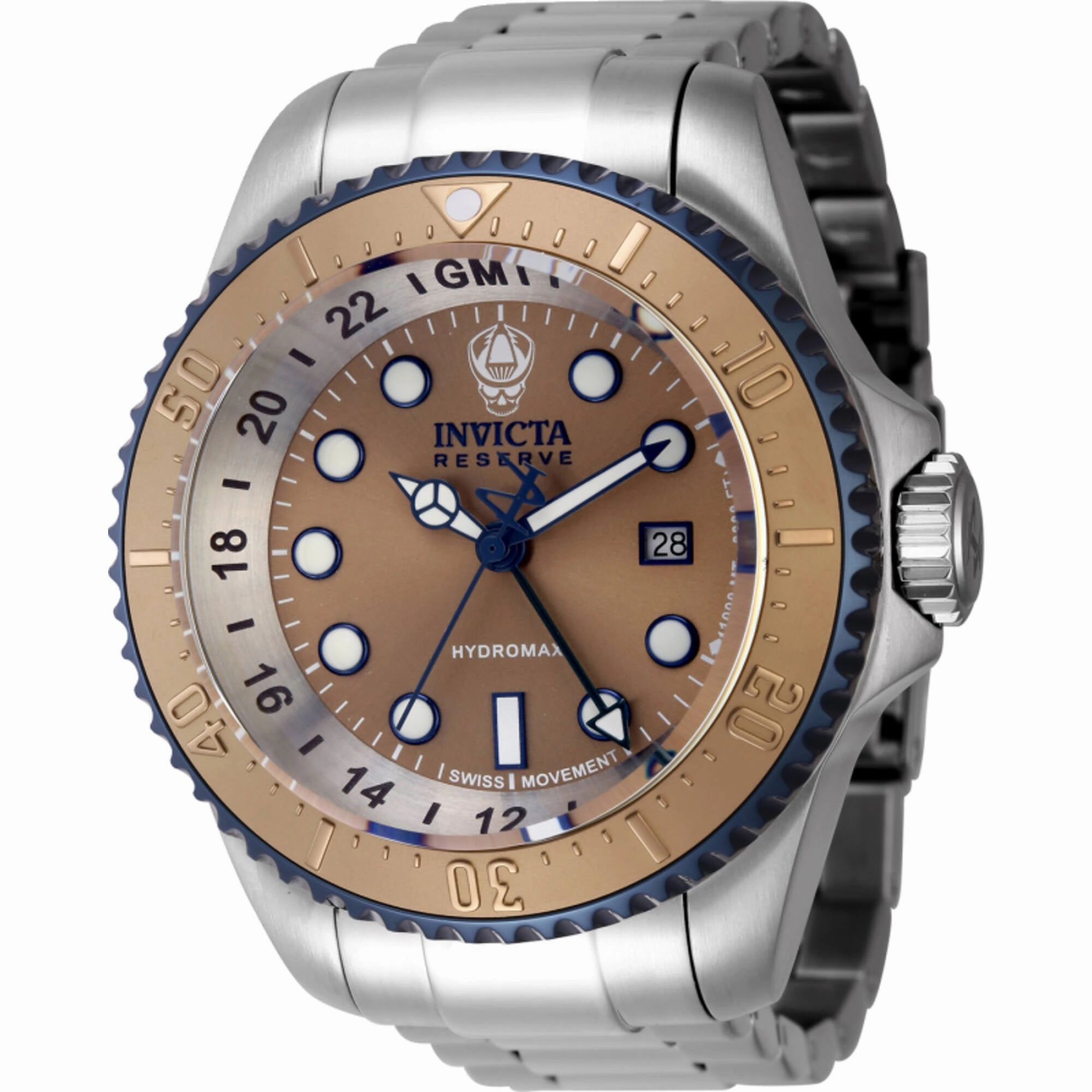 Invicta Men's Watch - Reserve Hydromax Quartz Khaki Dial Steel Bracelet | 45476