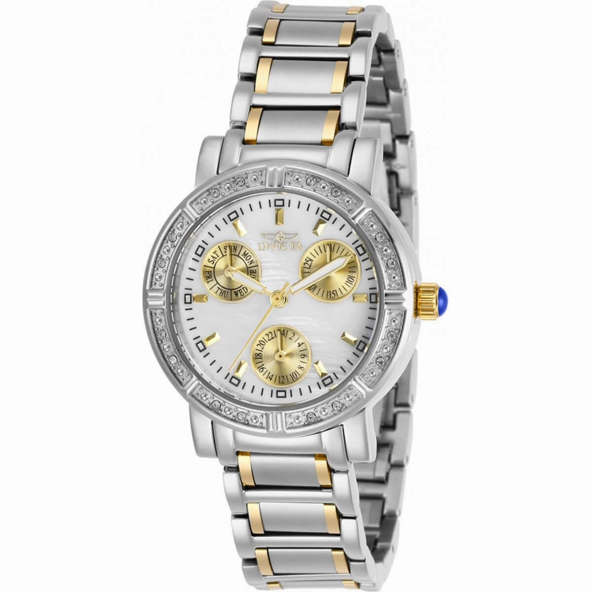 Invicta Women's Crystal Watch - Angel White Oyster Dial Two Tone Bracelet | 29117