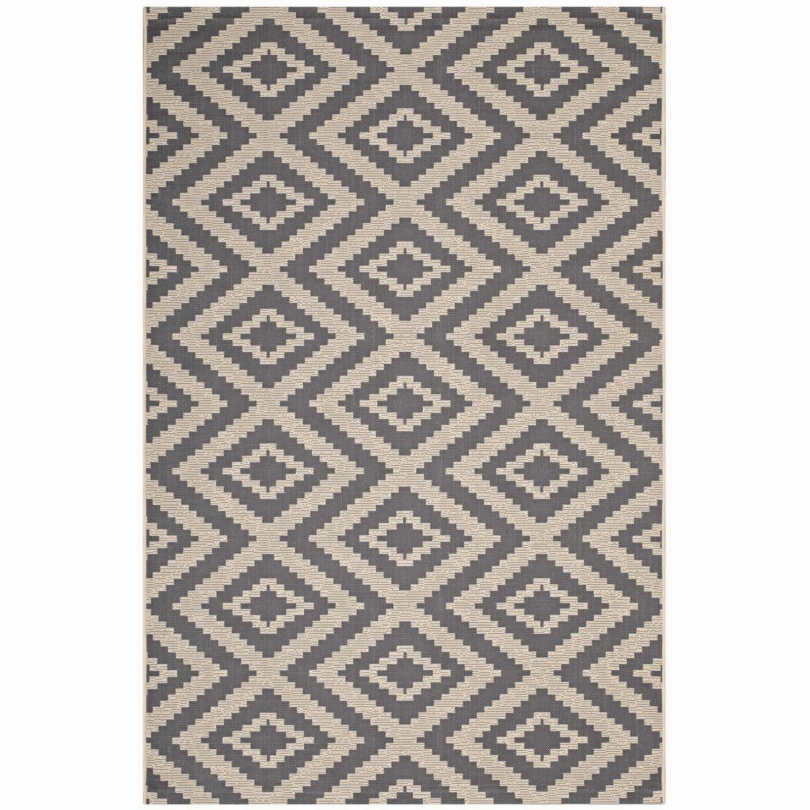 Jagged Geometric Diamond Trellis Indoor and Outdoor Area Rug by Modway