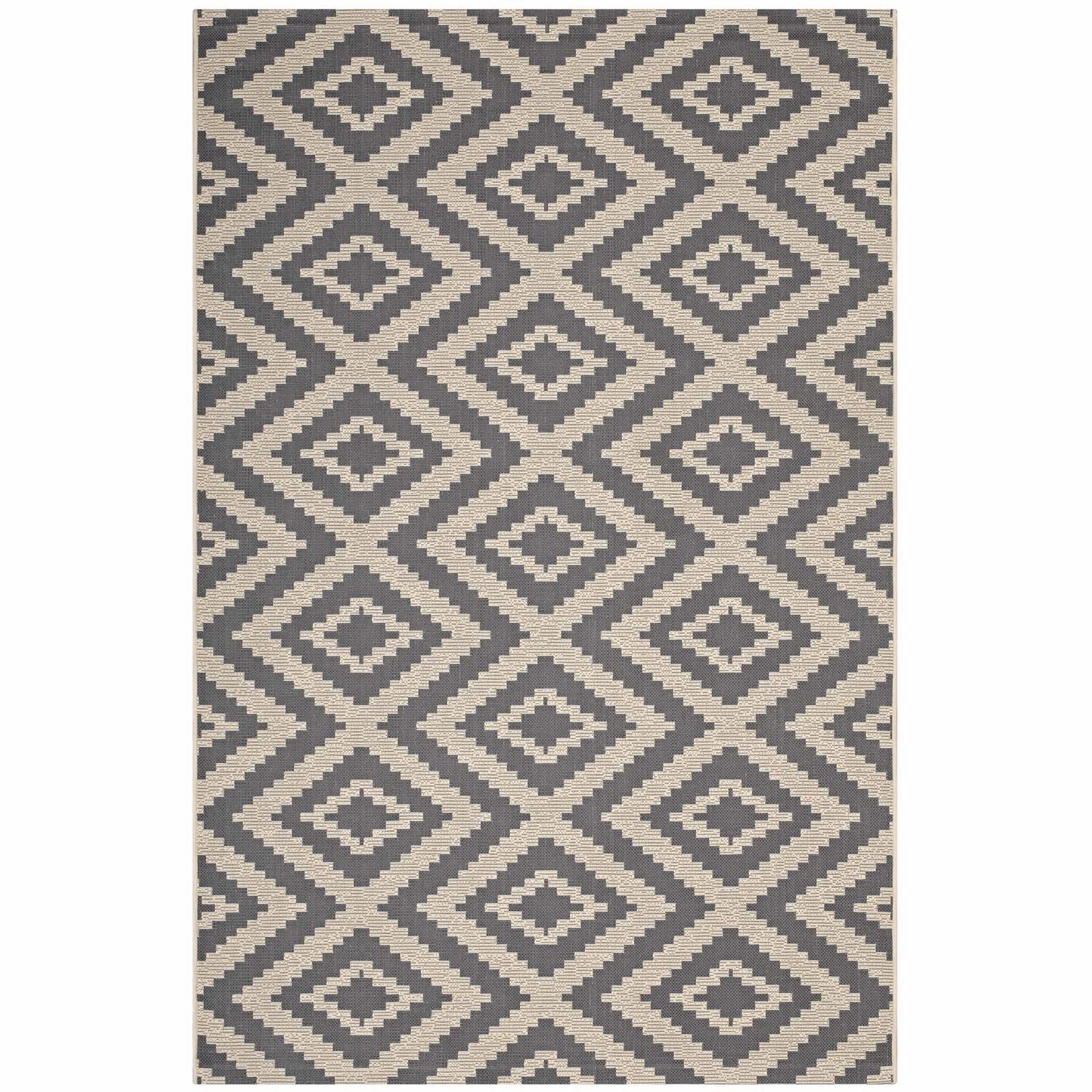 Jagged Geometric Diamond Trellis Indoor and Outdoor Area Rug by Modway