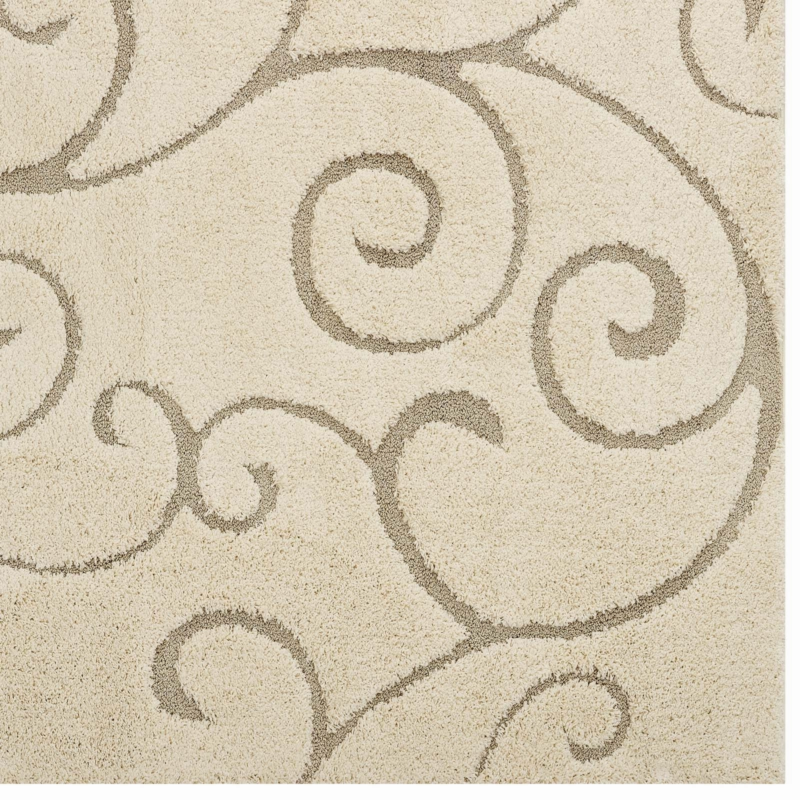 Jubilant Burgeon Scrolling Vine Shag Area Rug by Modway