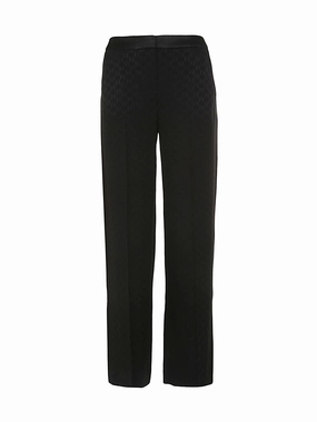 Karl Lagerfeld	 Monogram Print Wide Leg Pants