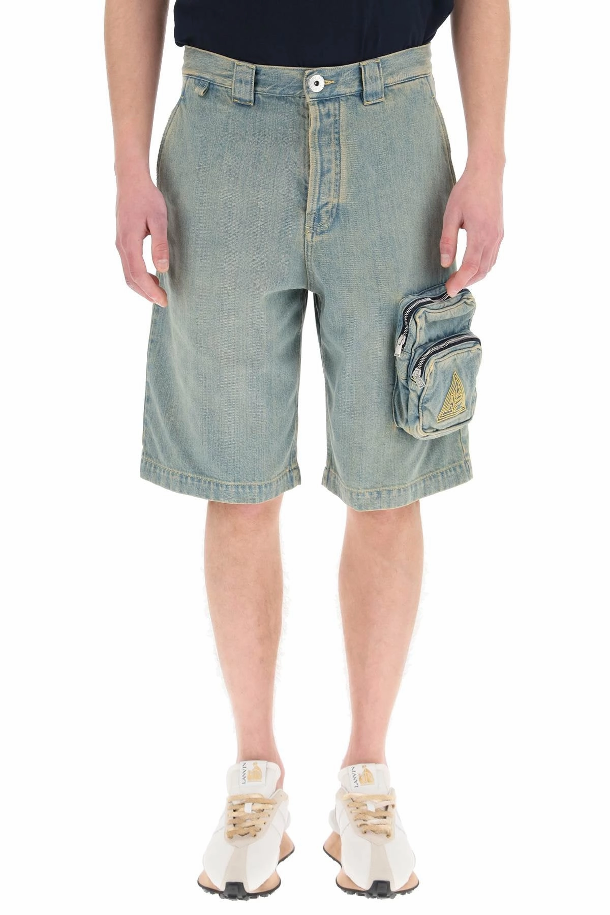 Lanvin Zipped Pockets Denim Bermuda Shorts
