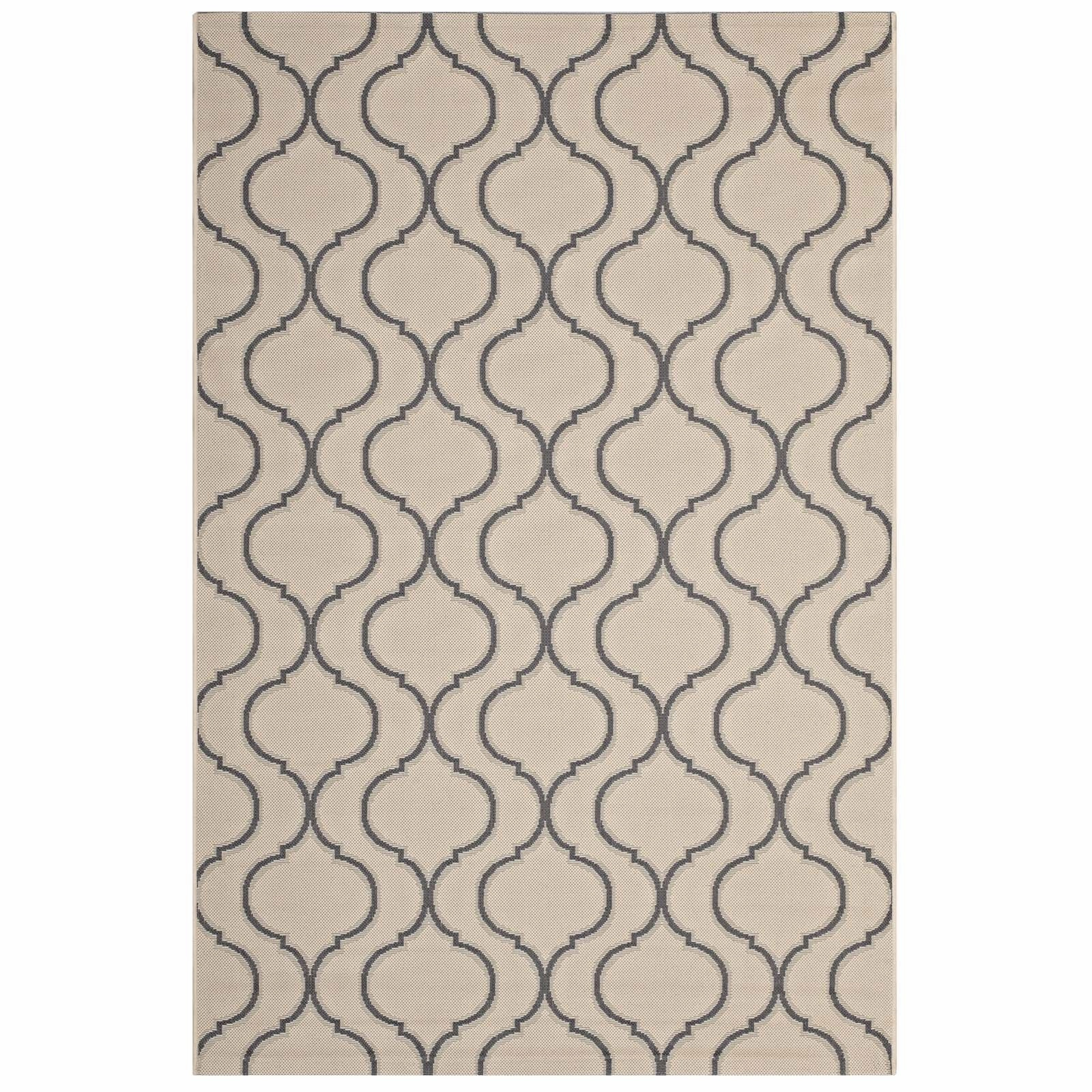 Linza Wave Abstract Trellis Indoor and Outdoor Area Rug by Modway