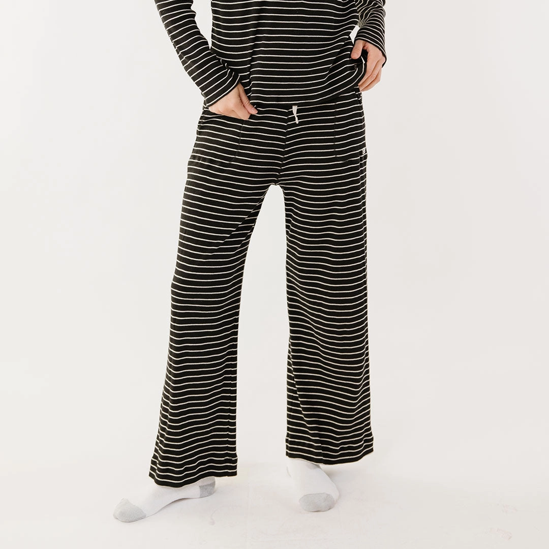 Lounge Pants, Black and White Stripe