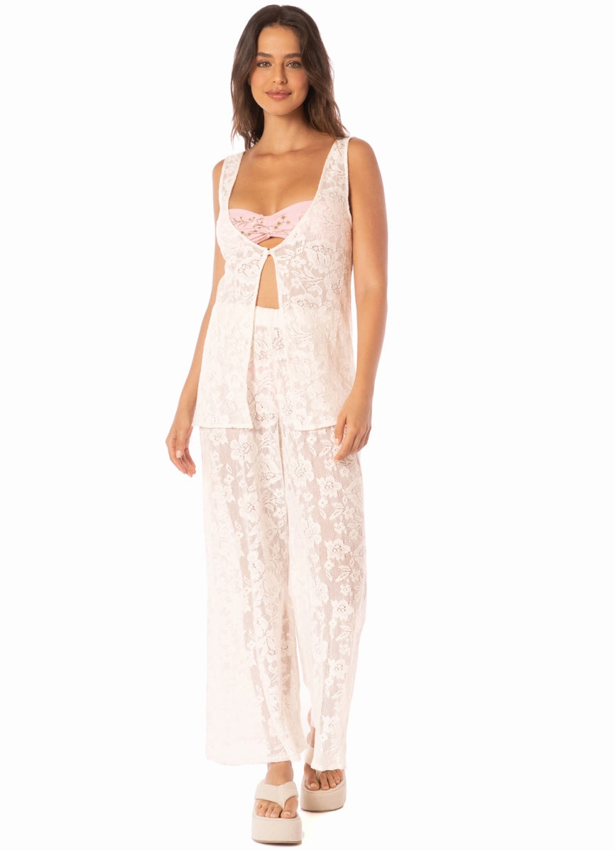 Maaji Floralwhite Lace Ade Beachwear Crop Top