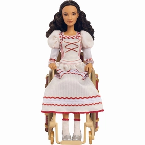 Mattel JLG45 Wicked Nessarose Fashion Doll with Wheelchair, Brown Curly Hair, Poseable & Removable Outfit