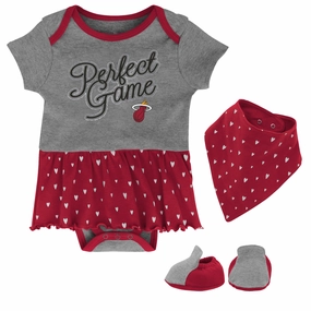 Miami HEAT Newborn Girl Creeper Bib Bootie Set