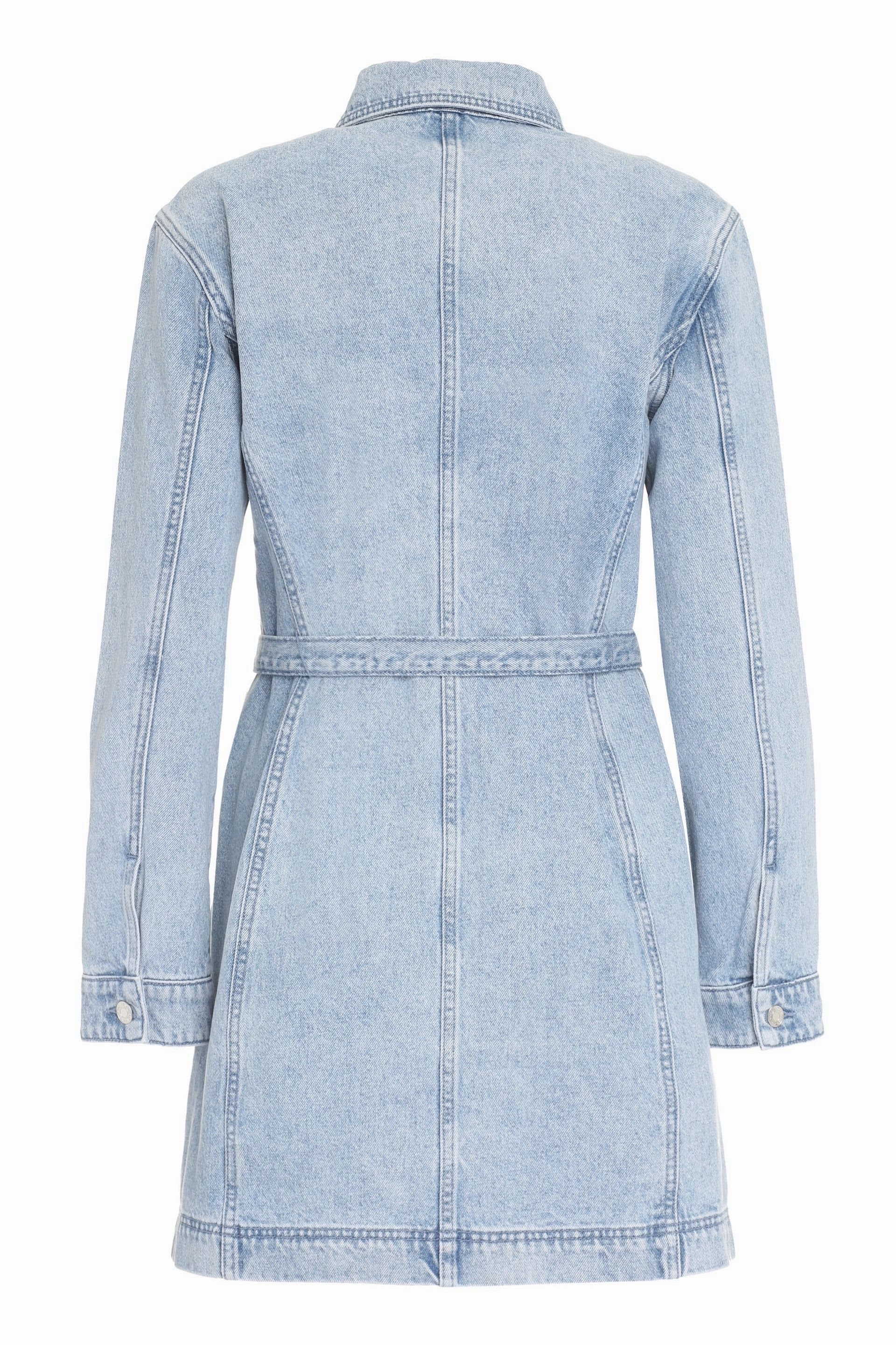 Michael Kors Belted Long-Sleeved Denim Shirtdress