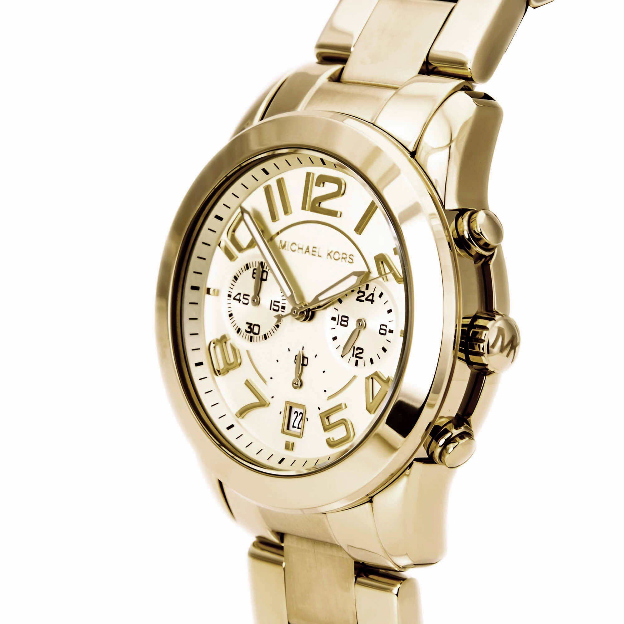 Michael Kors Women's Chronograph Watch - Mercer Yellow Gold Steel Bracelet | MK5726