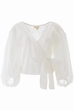 Michael Michael Kors Poplin Wrap Blouse