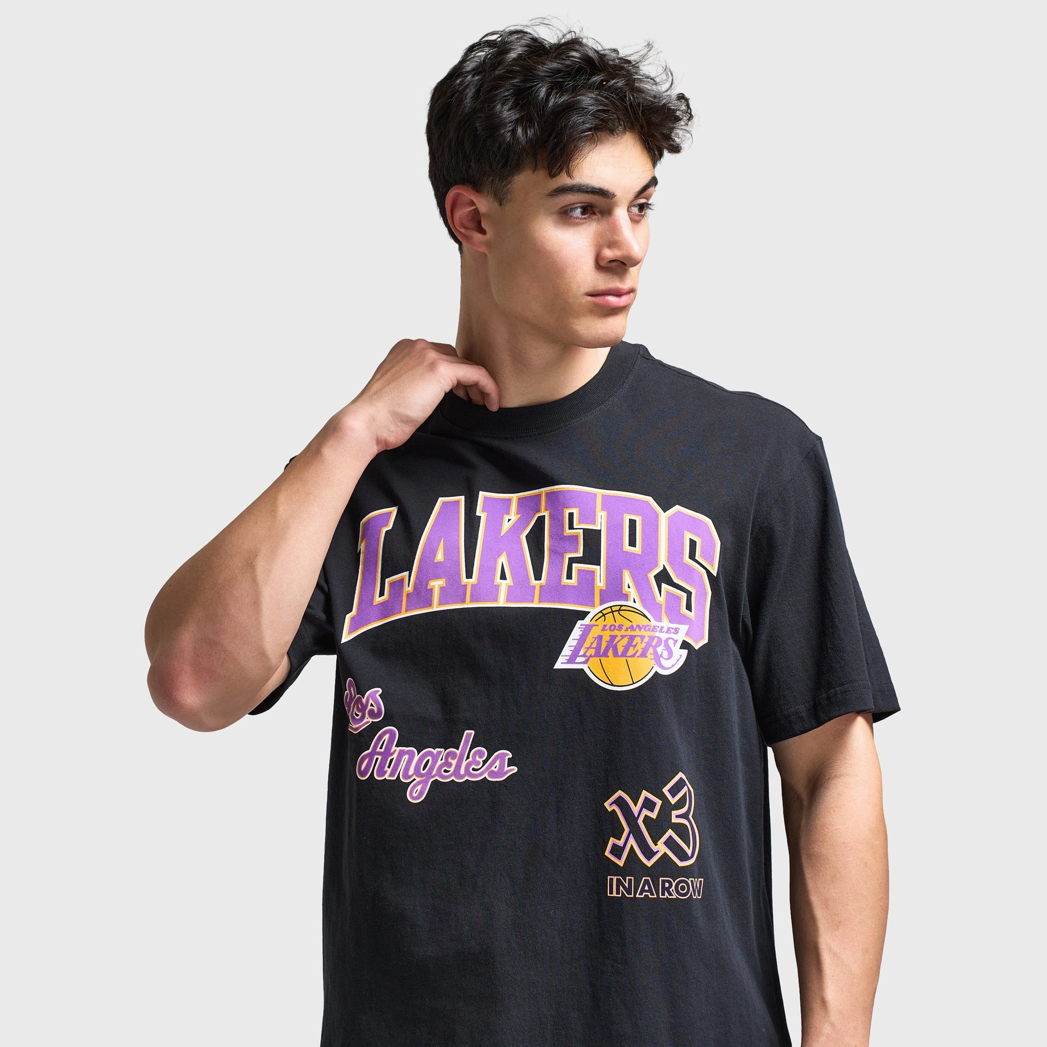 Mitchell & Ness LA Lakers Multi Logo T-Shirt / Black