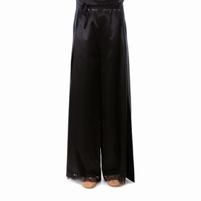 Mm6 Maison Margiela Lace Trim Wide-Leg Pants