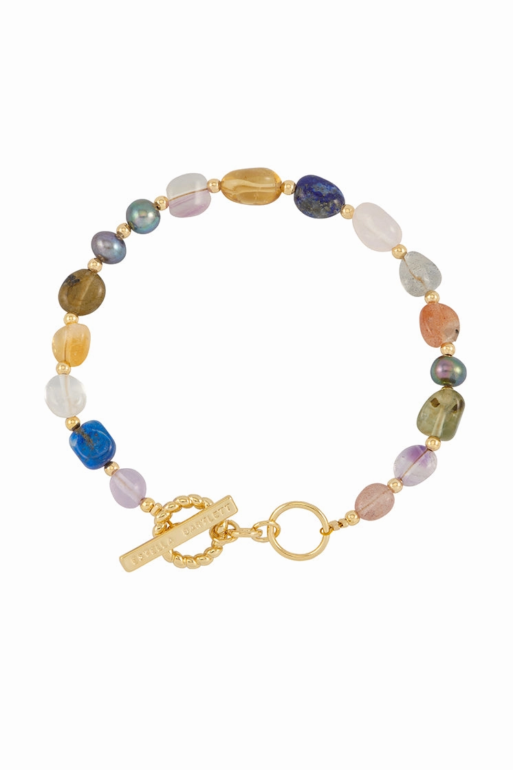 Multi Beaded T Bar Bracelet
