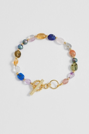 Multi Beaded T Bar Bracelet