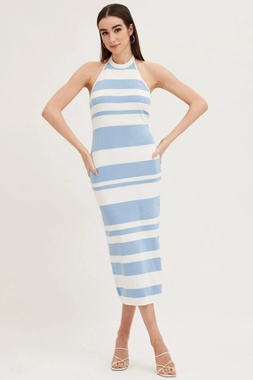 Multi Kint Midi Dress
