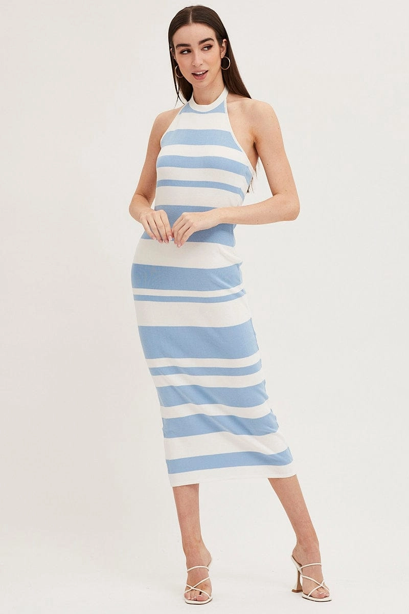 Multi Kint Midi Dress