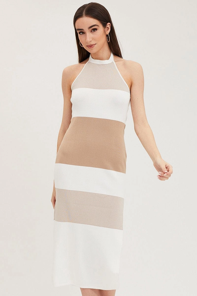 Multi Knit Midi Dress